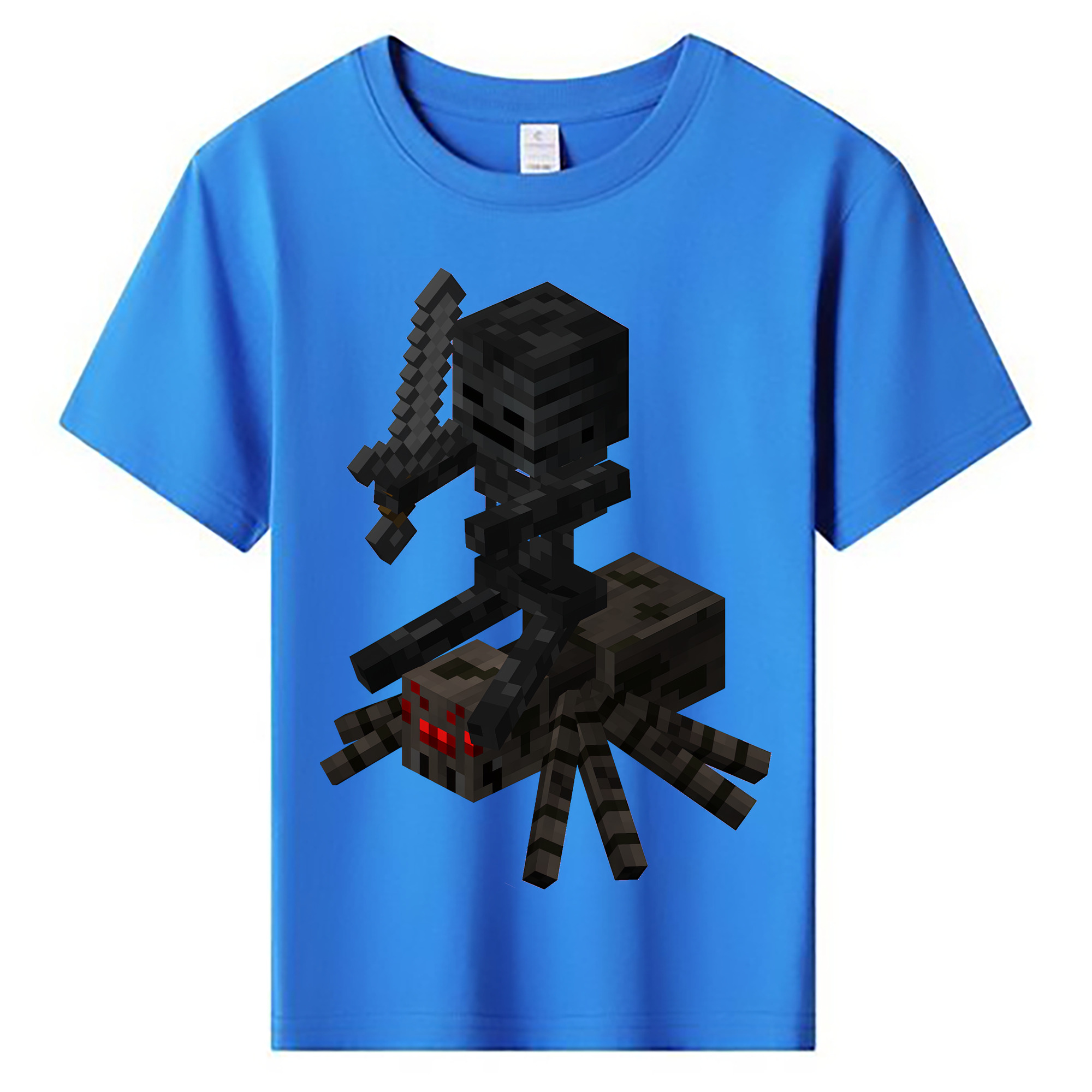 （画像用） マインクラフト ブロックの世界 Minecraft MC Block world 綿100％キッズTシャツ（フロントプリント）